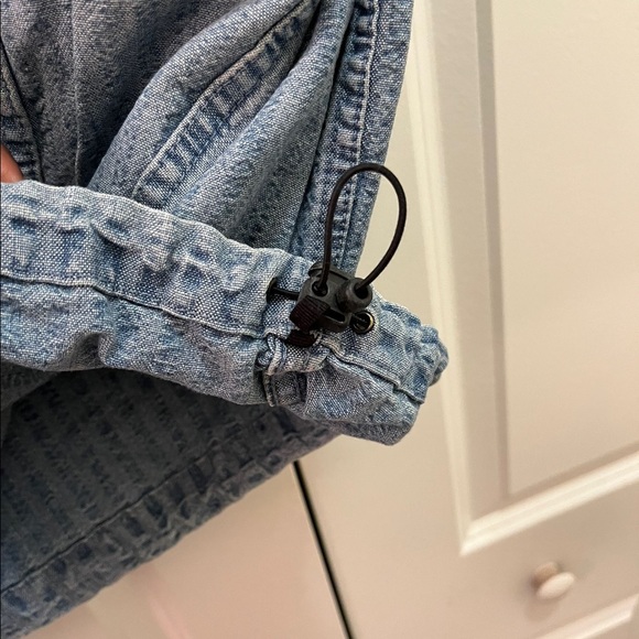 Levi's sutro anorak overhead Denim Pullover Hooded Half Zip Light Blue Size M - Picture 7 of 8